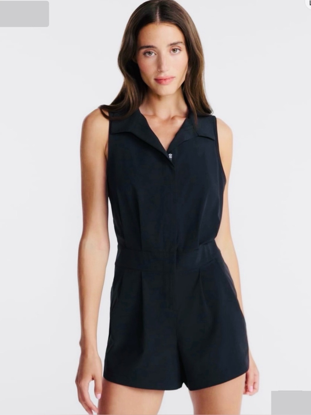 AVIA FEATHERED Classic Black Sleeveless Women's ROMPER JUMPSUIT | Large | NWT*